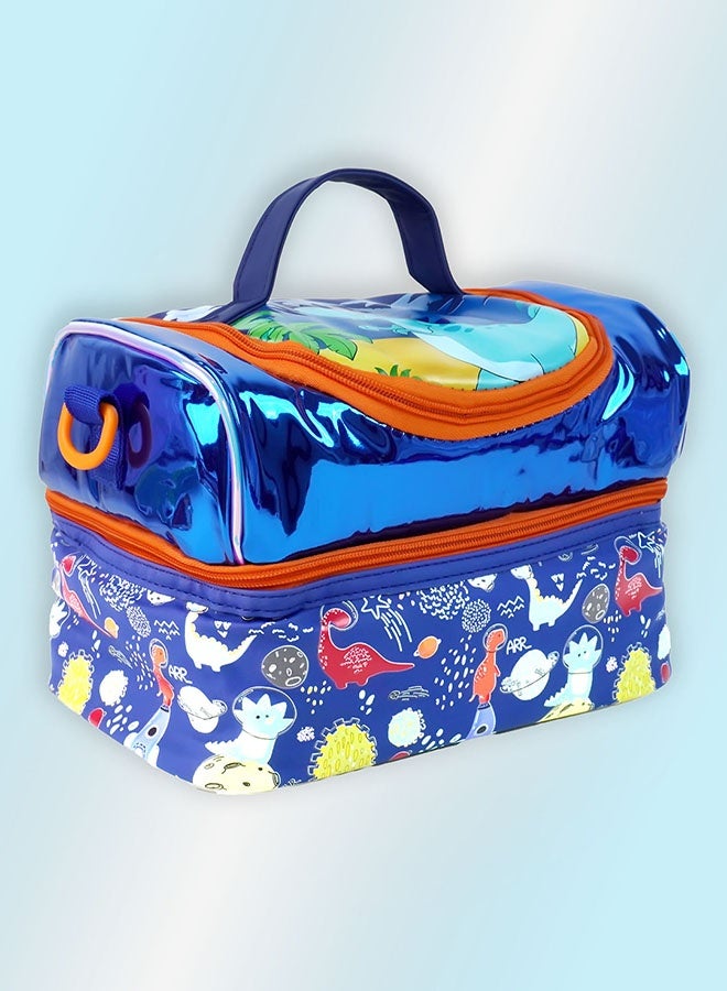 Little Surpise Box,Dino Theme Double Compartment Insulated Lunch Bag For Kids - Image 2